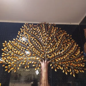 Golden metal tree wall art for home decor