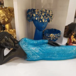 Sleeping Buddha statue for home decor blue