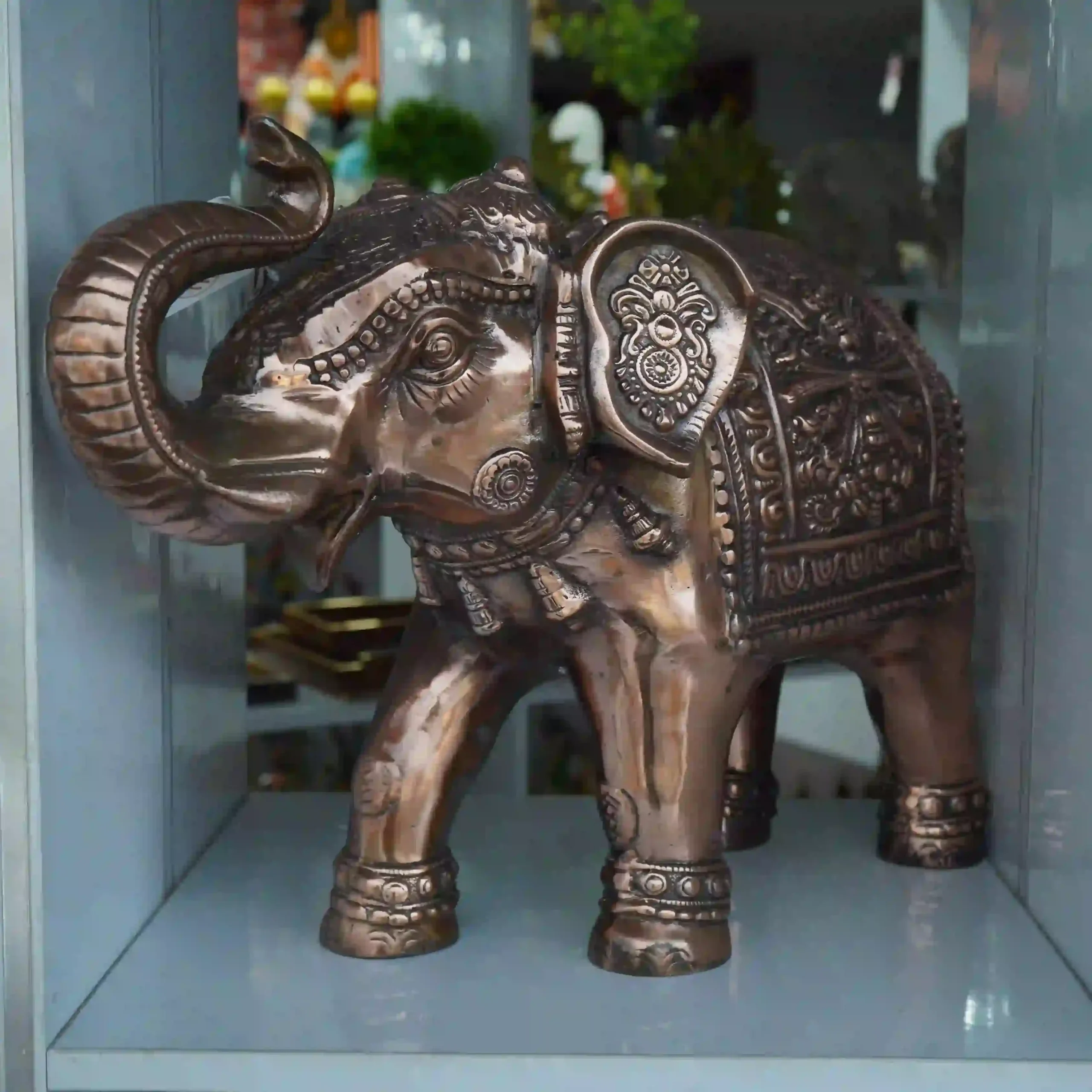 Premium Gunmetal Elephant Statue Pair for Home Decor - Image 3