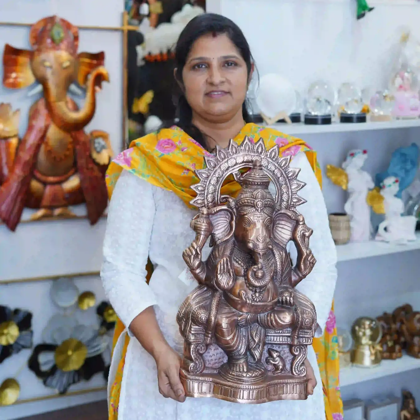 Gunmetal Ganesha Statue 22 Inch for Home Decor - Image 3